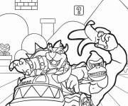 Coloriage Mario Kart avec Bowser et Donkey Kong Course