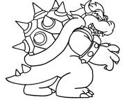 Coloriage Tortue Bowser antagoniste de Mario