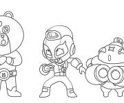 Coloriage Brawlers Max, Tick et Brown