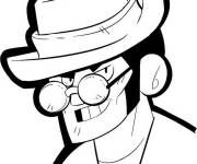 Coloriage Brock de Brawl Stars en noir et blanc