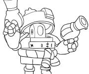 Coloriage Darryl  avec ses armes Brawl Stars