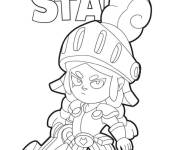 Coloriage Fille chevali&egrave;re de Brawl Stars