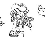 Coloriage Jacky de Brawl Stars avec les oiseaux