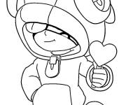 Coloriage Leon avec sucette de Brawl Stars