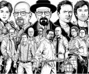 Coloriage Heisenberg et les acteurs de Breaking Bad
