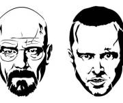 Coloriage Jesse et white de la s&eacute;rie Breaking Bad