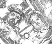 Coloriage et dessins gratuit Jesse Pinkman avec le boss Heisenberg à imprimer