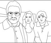 Coloriage Walter White avec sa famille