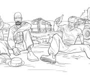 Coloriage Walter White dans le désert Breaking Bad