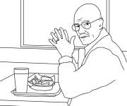 Coloriage Walter White dans le restaurent de Gus Fring