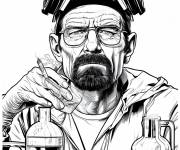 Coloriage Walter White prépare son Blue Sky dans le lab