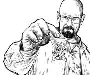 Coloriage Walter white tenant le Blue Sky