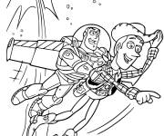 Coloriage Aventure de Buzz l'&eacute;clair et Woody