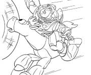 Coloriage Buzz chevauche Bulsai