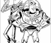 Coloriage Buzz l'&eacute;clair avec le personnage principal de Toy Story