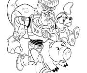 Coloriage Buzz l'&eacute;clair avec les animaux