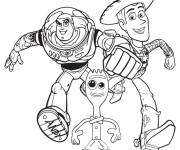 Coloriage Buzz l'éclair avec les personnages de Toy Story