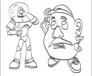 Coloriage Buzz l&rsquo;&Eacute;clair avec Mr Potato