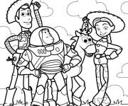 Coloriage Buzz l'&Eacute;clair avec ses amis les jouets