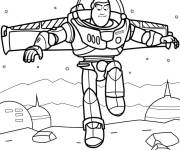 Coloriage Buzz l'&Eacute;clair en &eacute;quilibre dans l'espace