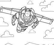 Coloriage Buzz l'&Eacute;clair en volant dans l'espace