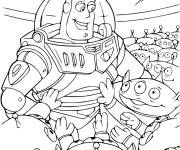Coloriage Buzz l'&eacute;clair entre les martiens