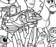 Coloriage Buzz l'&eacute;clair et les personnages de Toy Story