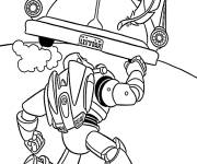 Coloriage Buzz l'&eacute;clair poursuit l&rsquo;intrus