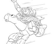 Coloriage Buzz Lightyear attrape des libellules