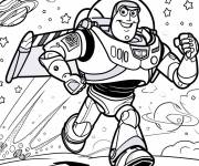 Coloriage Buzz Lightyear courant dans l'espace