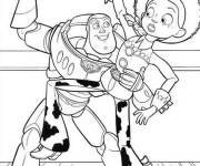 Coloriage et dessins gratuit Jessie danse avec Buzz l'éclair à imprimer