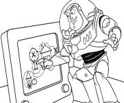 Coloriage et dessins gratuit L'astronaute Buzz l'éclair et la carte à imprimer