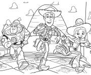 Coloriage L'équipe des jouets Jessie, Woody et Buzz