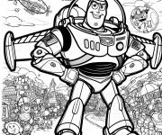 Coloriage Poster de l'astronaute Buzz l'&eacute;clair