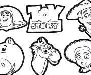 Coloriage Tous les jouets principaux de Toy Story