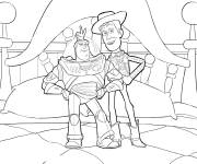 Coloriage Woody se moque de Buzz