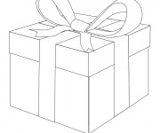 Coloriage Cadeau de Noel avec Noeud