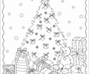 Coloriage Cadeaux de Noel stylisé