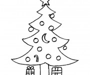 Coloriage Cadeaux sous le Sapin de Noel
