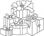 Coloriage Des Cadeaux de Noel à découper