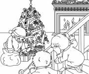 Coloriage P&egrave;re No&euml;l se fait prendre