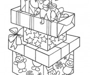 Coloriage Souris dort sur Les Cadeaux de Noel