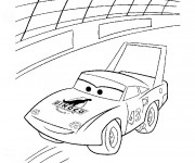 Coloriage et dessins gratuit Cars de Disney de course à imprimer