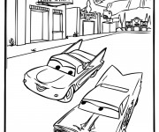 Coloriage Cars en course Disney