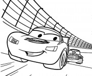 Coloriage Flash Mcqueen domine la course