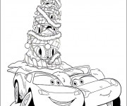 Coloriage Flash Mcqueen el le Noël