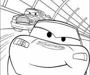 Coloriage Flash Mcqueen en course