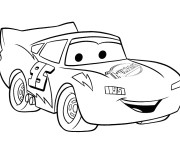 Coloriage Flash Mcqueen facile