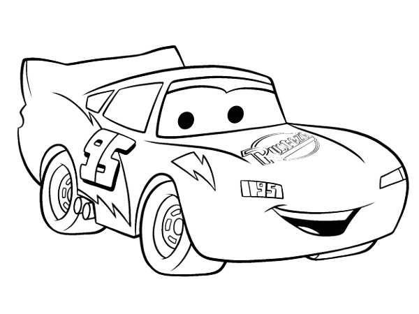 Coloriage Flash Mcqueen facile dessin gratuit à imprimer