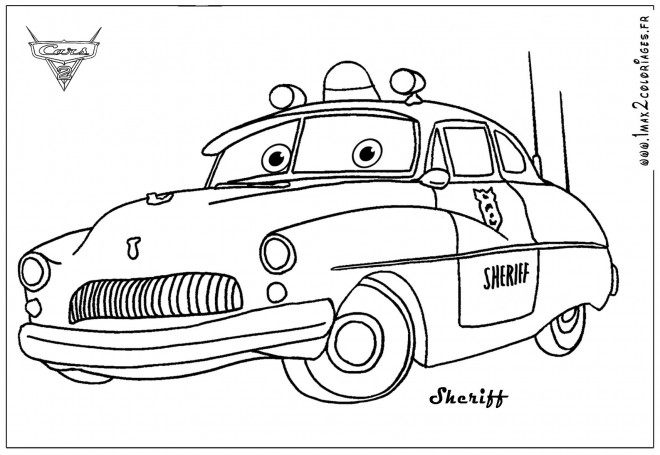 Coloriage et dessins gratuits Sheriff Cars dessin animé à imprimer